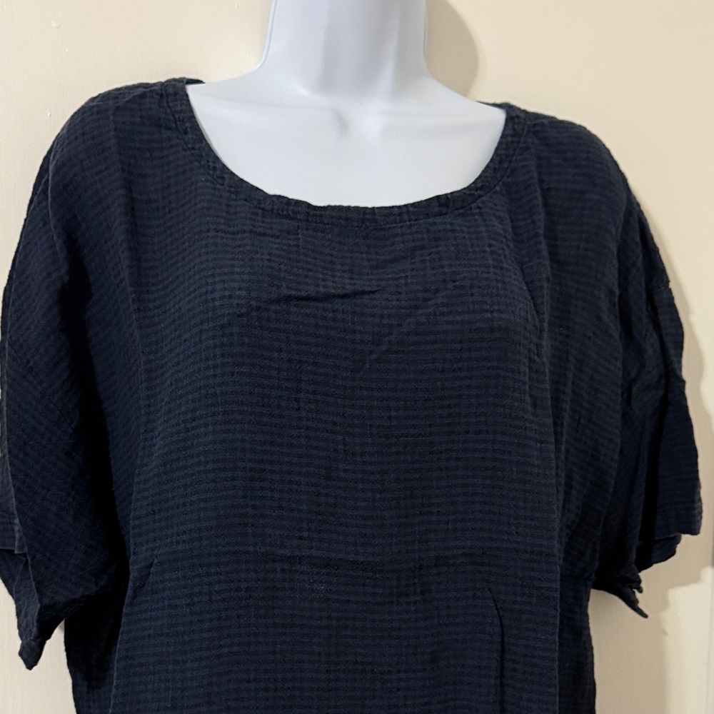 Eileen Fisher Linen Plaid Top - Picture 2 of 16